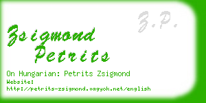 zsigmond petrits business card